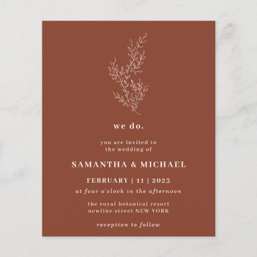 Floral Fall Terracotta Haushalt Brown wir tun Flyer (Vorne)