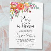Floral Fall Wasserfarbe Babydusche Einladung