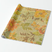 Floral Fall Wasserfarben Abstraktes Muster Geschenkpapier (Ungerollt)