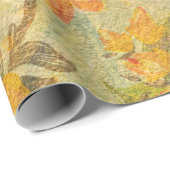 Floral Fall Wasserfarben Abstraktes Muster Geschenkpapier (Rolleneckpunkt)