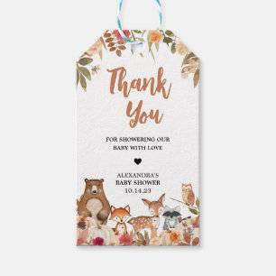 Floral Fall Woodland Baby Duwer Fevor Tags Geschenkanhänger