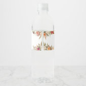 Floral Fall Woodland Babydusche Wasserflaschenetikett (Rückseite)