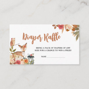 Floral Fall Woodland Babydusche Windelwanne Raffel Begleitkarte