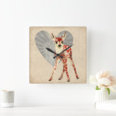 Floral Falock Quadratische Wanduhr (Zuhause)