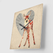 Floral Falock Quadratische Wanduhr (Winkel)