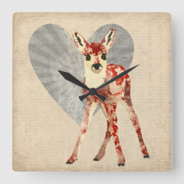 Floral Falock Quadratische Wanduhr