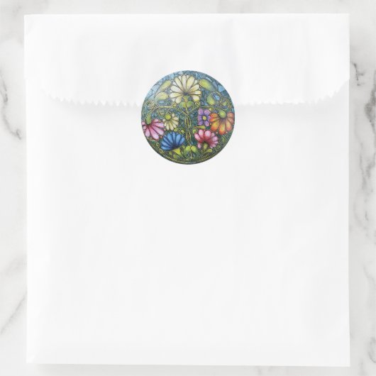 Floral Family Circle Runder Aufkleber (Tasche)
