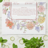 Floral Family Recipe Kitchen Towel Geschirrtuch (Gefaltet)