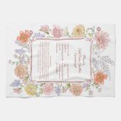 Floral Family Recipe Kitchen Towel Geschirrtuch (Horizontal)