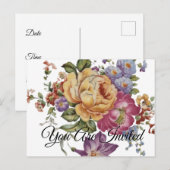 Floral Fancy   Einladungspostkarte (Vorne/Hinten)