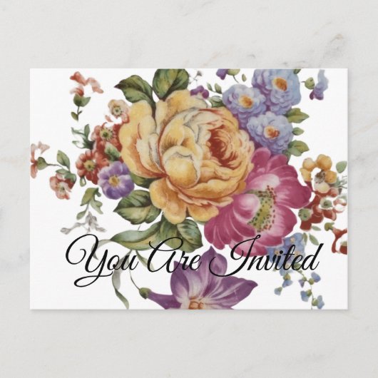 Floral Fancy   Einladungspostkarte (Vorderseite)