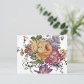 Floral Fancy   Einladungspostkarte (Stehend Vorderseite)