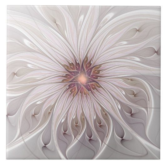 Floral Fantasy, Abstract Modern Pastel Flower Fliese (Vorderseite)