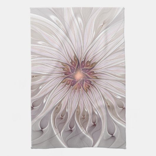 Floral Fantasy, Abstract Modern Pastel Flower Geschirrtuch (Vertikal)