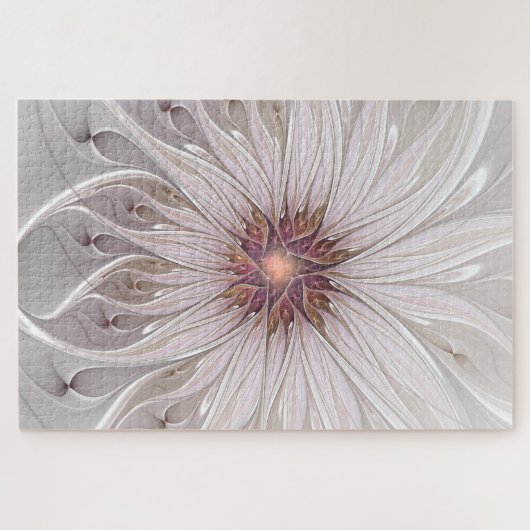 Floral Fantasy, Abstract Modern Pastel Flower Puzzle (Horizontal)