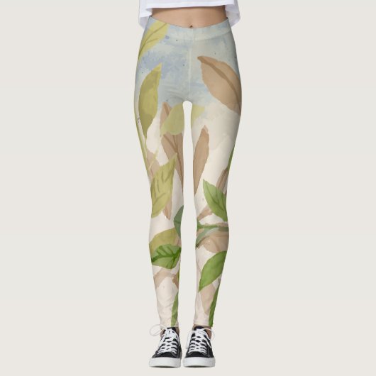 Floral Fantasy Aquarell Leggings (Vorderseite)