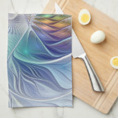 Floral Fantasy, Colorful Abstract Fractal Flower Geschirrtuch (Viertel Falte)
