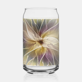 Floral Fantasy Gold Aubergine Abstract Fractal Art Dosenglas