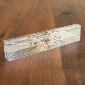 Floral Fantasy Gold Eggue Abstrakte Kunst Text Namensplakette (Seite)