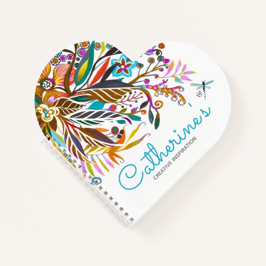 Floral Fantasy Heart Notizblock (Vorderseite)
