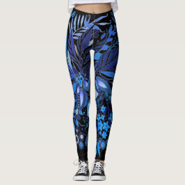Floral Fantasy Midnight Blue Leggings