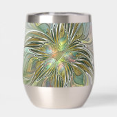 Floral Fantasy Modern Fractal Art Flower With Gold (Rückseite)