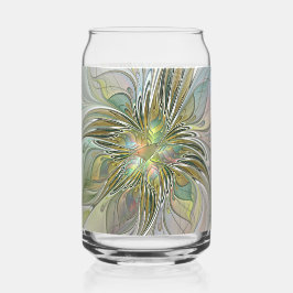 Floral Fantasy Modern Fractal Art Flower With Gold Dosenglas