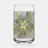 Floral Fantasy Modern Fractal Art Flower With Gold Dosenglas (Rückseite)