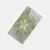 Floral Fantasy Modern Fractal Art Flower With Gold Serviette (Ecke)