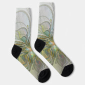 Floral Fantasy Modern Fractal Art Flower With Gold Socken (Rechts)