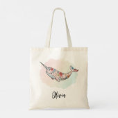 Floral Fantasy Narwhal Tragetasche (Rückseite)