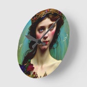 Floral Fantasy Princess Round Clock Runde Wanduhr (Winkel)