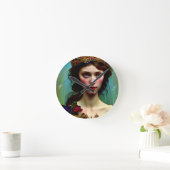 Floral Fantasy Princess Round Clock Runde Wanduhr (Zuhause)