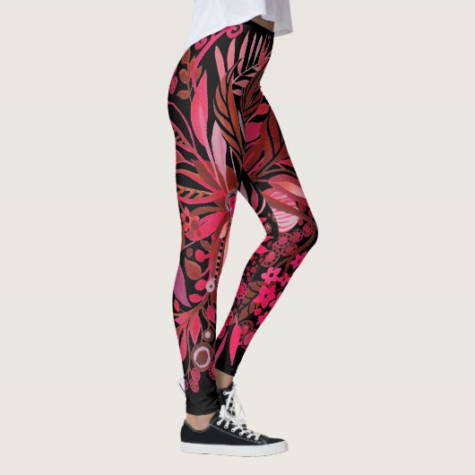 Floral Fantasy Ruby Red Leggings (Rechts)