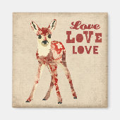 Floral Fawn Liebe Magnet (Vorne)