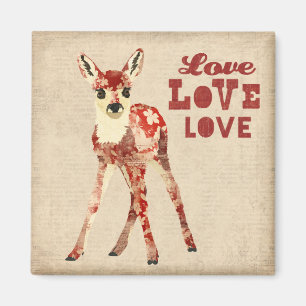 Floral Fawn Liebe Magnet