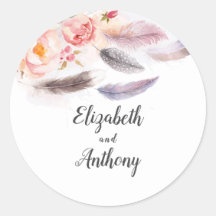 Floral Feathers Elegant Boho