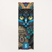 Floral Feline: Eine lebendige Yoga Mat, Inspiriert Yogamatte (Vorderseite)
