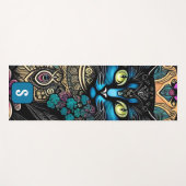 Floral Feline: Eine lebendige Yoga Mat, Inspiriert Yogamatte (Vorderseite (Horizontal))