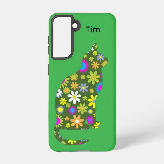 Floral Feline Samsung Galaxy Case Samsung Galaxy Hülle (Rückseite)