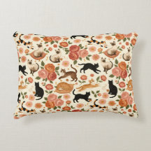 Floral Felines: Cozy Cats & Blooms Pattern