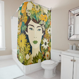 Floral Fem Duschvorhang