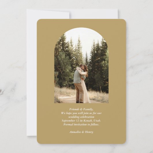 Floral Ferns Wedding Save the Date (Rückseite)