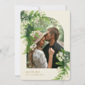 Floral Ferns Wedding Save the Date (Vorderseite)
