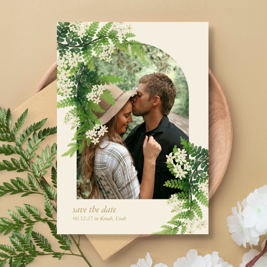 Floral Ferns Wedding Save the Date