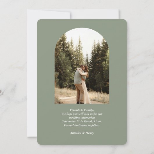 Floral Ferns Wedding Save the Date (Rückseite)