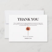 Floral Fett Peach & Orange Design Dankeskarte (Vorderseite)