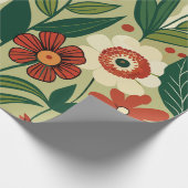 Floral Field Retro Custom Muster Geschenkpapier (Ecke)