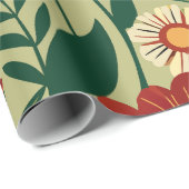 Floral Field Retro Custom Muster Geschenkpapier (Rolleneckpunkt)