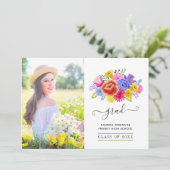 Floral Fiesta Abschluss Foto Ankündigung (Stehend Vorderseite)